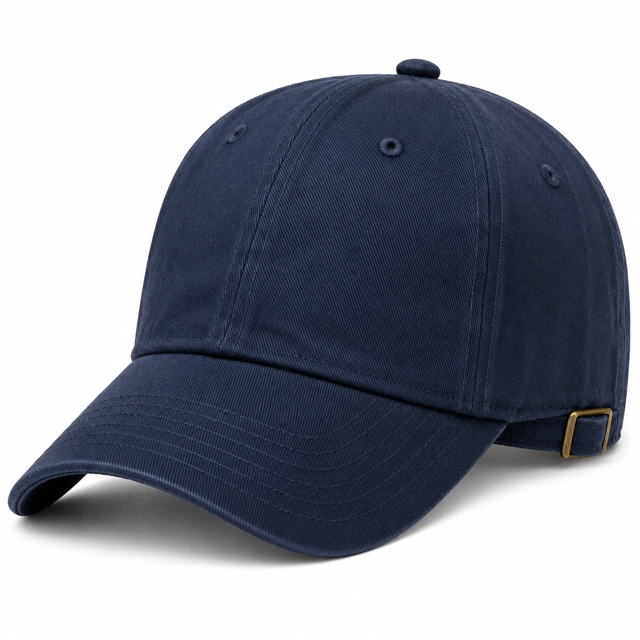 Cappellino da baseball taglia unica in tessuto blu navy con visiera curva regolabile