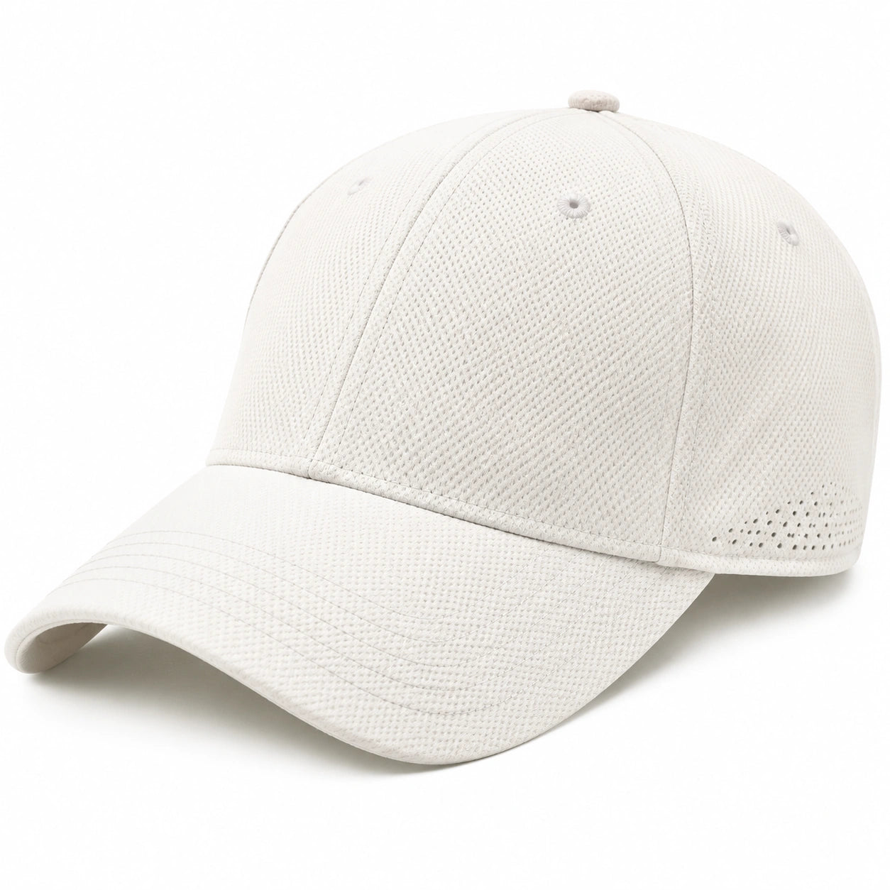 Cappellino da baseball taglia unica bianco in tessuto testurizzato con visiera curva
