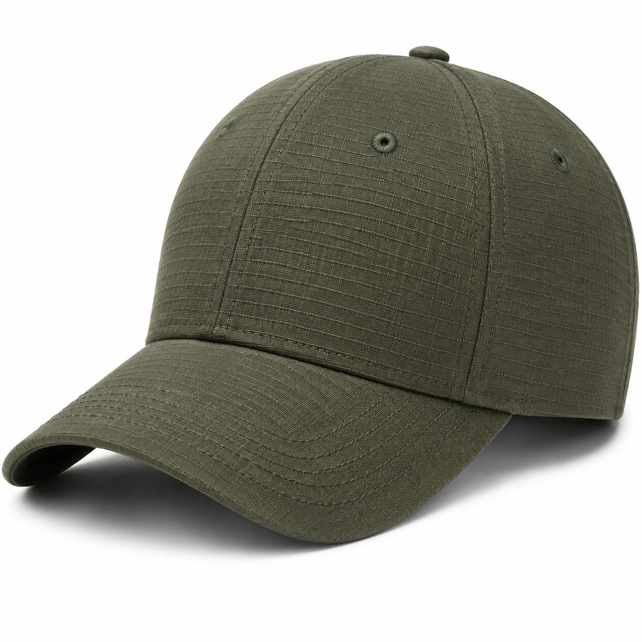 Cappellino da baseball taglia unica in tessuto verde militare con visiera curva