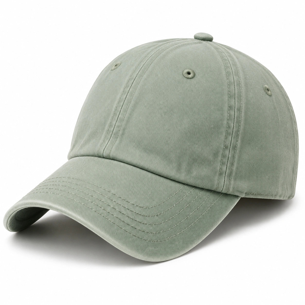 Cappellino da baseball taglia unica in tessuto verde salvia con visiera curva stile casual