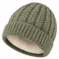 Cappello in maglia taglia unica verde salvia foderato stile invernale