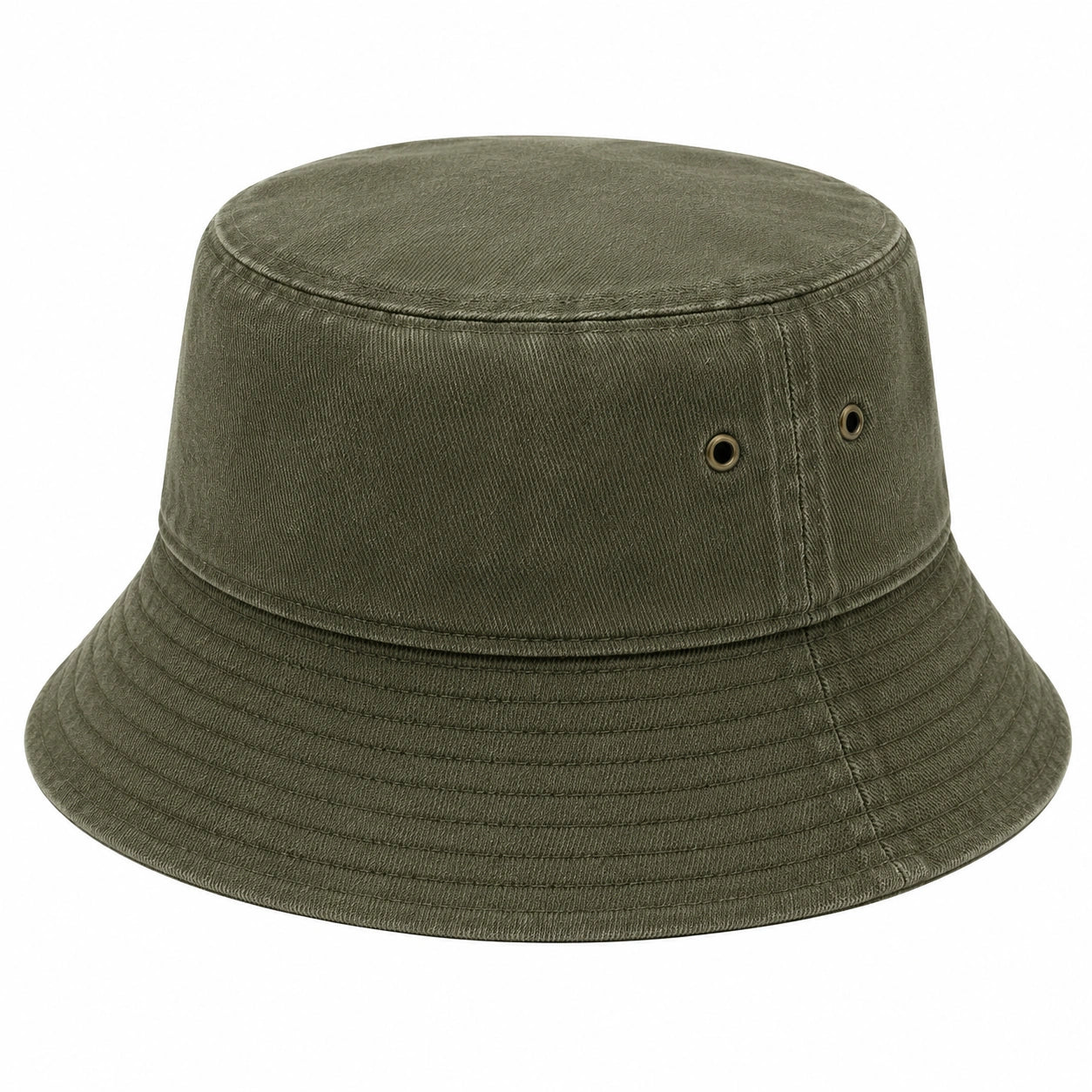 Cappello pescatore taglia unica in tessuto verde oliva - stile casual con tesa ampia