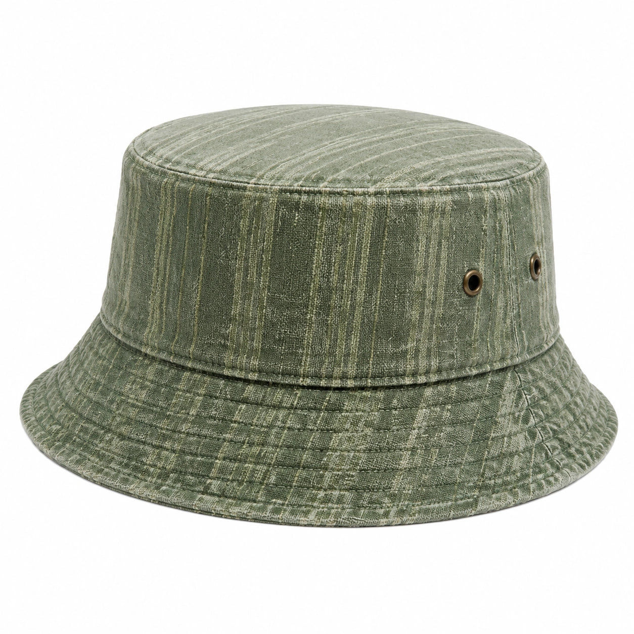 Cappello da pescatore taglia unica in tessuto verde con occhielli stile casual