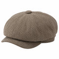 Cappello coppola taglia unica in tessuto marrone a spina di pesce stile classico