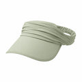 Visiera parasole taglia unica in tessuto verde salvia con fascia elastica plissettata