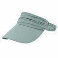 Visiera da sole taglia unica in tessuto verde salvia con fascia elastica plissettata